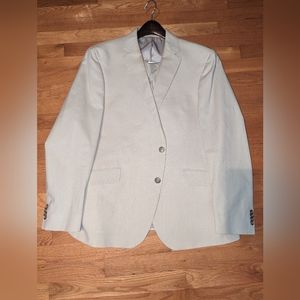 Kenneth Cole Reaction khaki/cream suit 46R slim fit